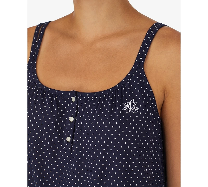 Lauren Ralph Cotton Knit Double-Strap Nightgown