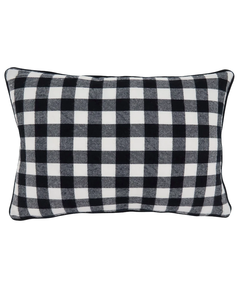 Saro Lifestyle Merry Buffalo Plaid Decorative Pillow, 12" x 18"