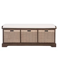 Landers 3 Drawer with Cushion Storage Bench