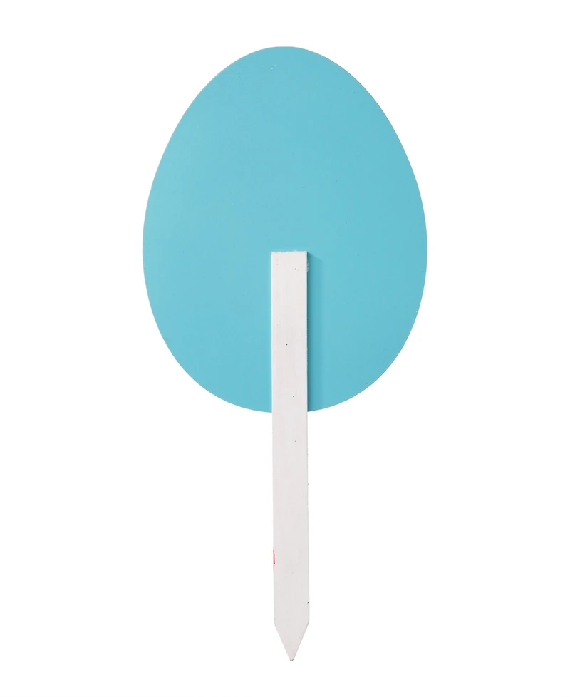 Glitzhome Set of 3 15"H Wooden Easter Egg Yard Stake