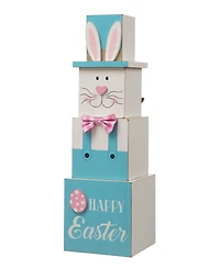 Glitzhome 24"H Double Sided Wooden Porch Decor Easter and July Fourth