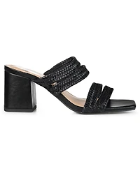 Journee Collection Women's Natia Woven Block Heel Sandals