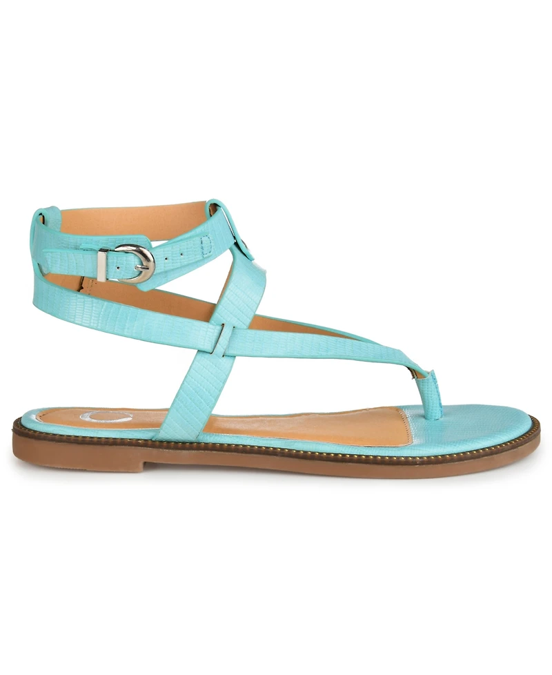 Journee Collection Women's Tangie Ankle Strap Flat Sandals
