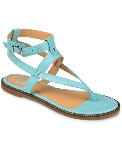 Journee Collection Women's Tangie Ankle Strap Flat Sandals
