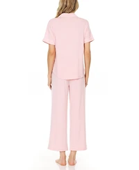 Flora by Nikrooz Women's Annie Notch Top and Capri Pajama Set
