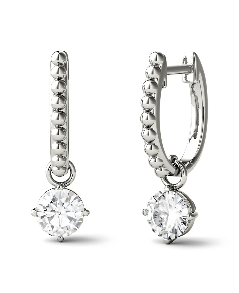 Moissanite Beaded Drop Earrings 1 ct. t.w. Diamond Equivalent 14k Gold
