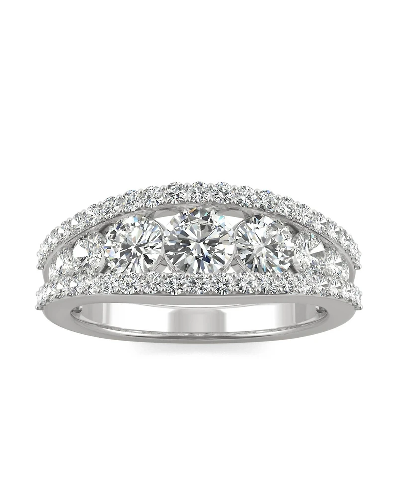 Moissanite Graduated Stone Band 1-1/2 ct. t.w. Diamond Equivalent 14k White Gold