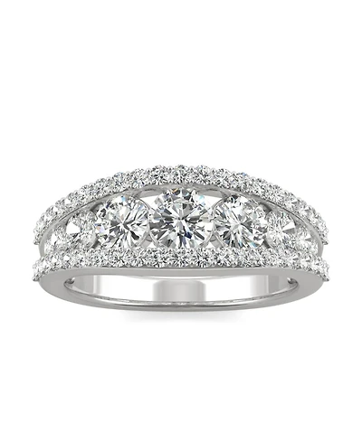 Moissanite Graduated Stone Band 1-1/2 ct. t.w. Diamond Equivalent 14k White Gold