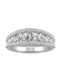 Moissanite Graduated Stone Band 1-1/2 ct. t.w. Diamond Equivalent 14k White Gold