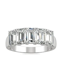 Moissanite Emerald Five Stone Band 2-9/10 ct. t.w. Diamond Equivalent 14k White Gold