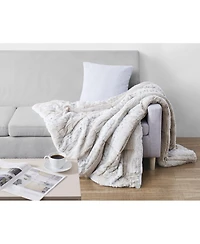 Christian Siriano Snow Leopard Luxury Faux-Fur Throw, 60" x 70"