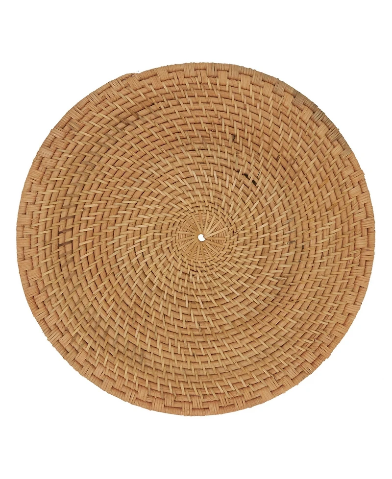 Saro Lifestyle Rattan Placemats with Woven Design, Set of 4, 15" x 15"
