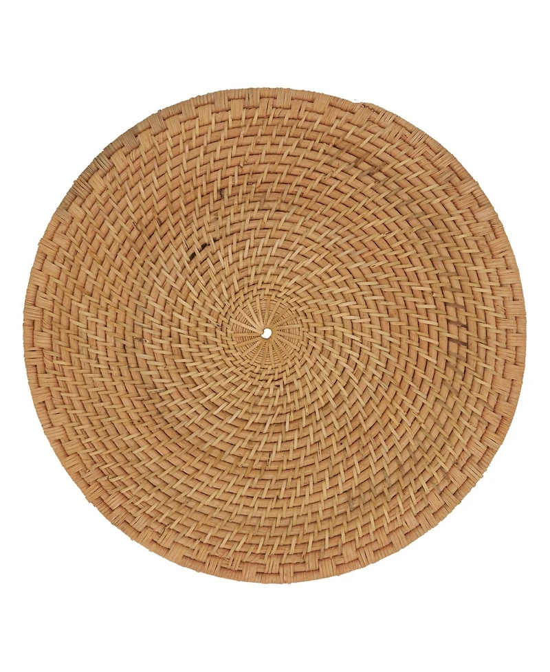 Saro Lifestyle Rattan Placemats with Woven Design, Set of 4, 15" x 15"