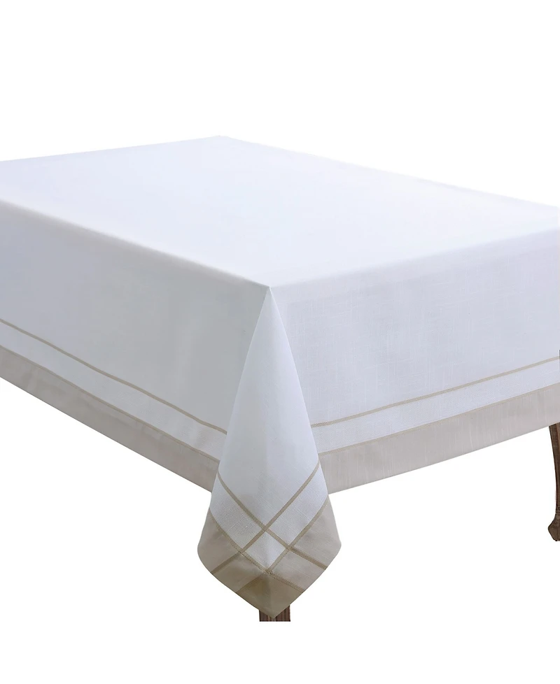 Saro Lifestyle Casual Tablecloth with Banded Border Design