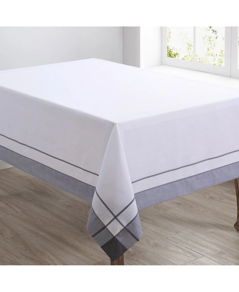 Saro Lifestyle Casual Tablecloth with Banded Border Design, 144" x 72"