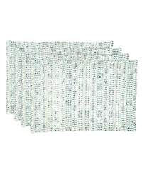 Saro Lifestyle Table Placemats with Woven Line Design Set of 4, 20" x 14"