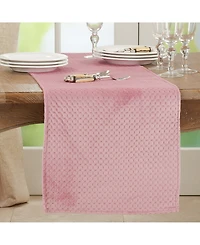 Saro Lifestyle Long Table Runner with Pinsonic Velvet Design, 72" x 16"