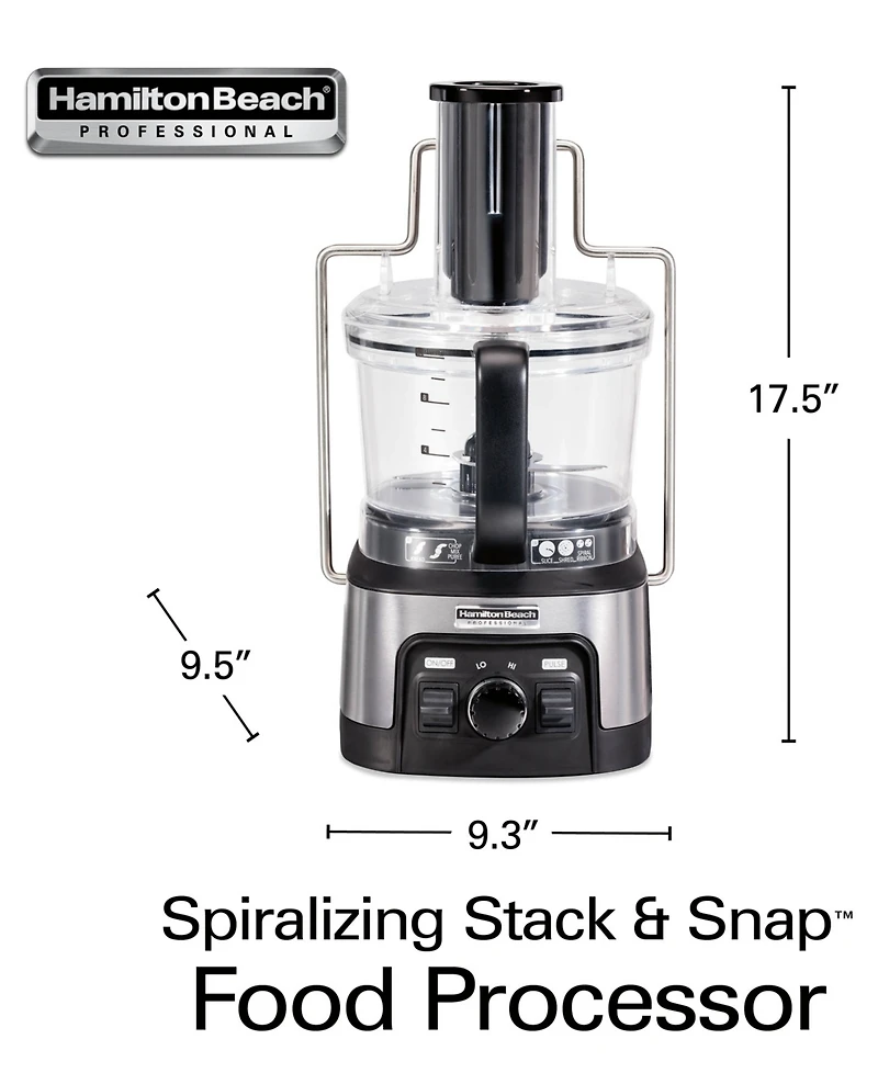 Hamilton Beach Professional Spiralizing Stack & Snap Food Processor
