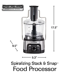 Hamilton Beach Professional Spiralizing Stack & Snap Food Processor