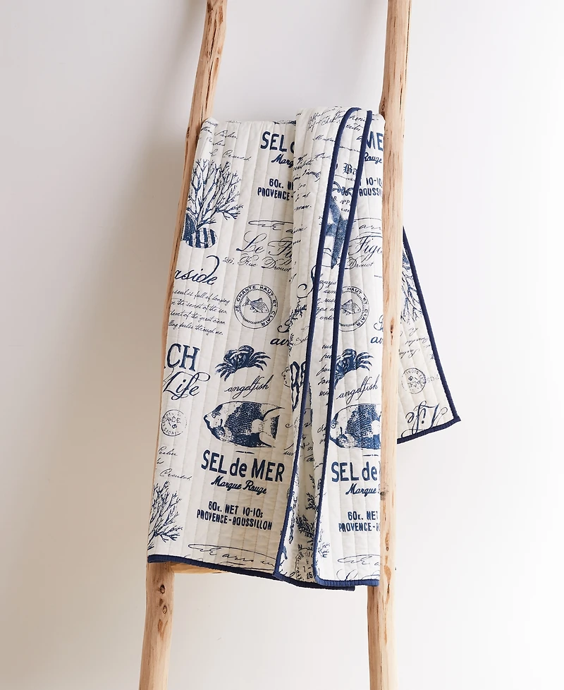 Levtex Beach Life Reversible Quilted Throw, 50" x 60"