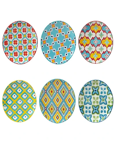 Damask Floral Set of 6 Canape Plate