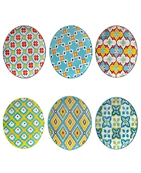 Damask Floral Set of 6 Canape Plate