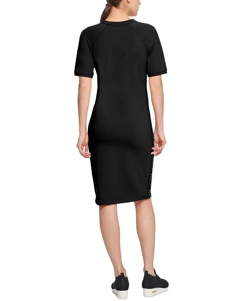 Dkny Sport Logo-Stripe Midi Dress