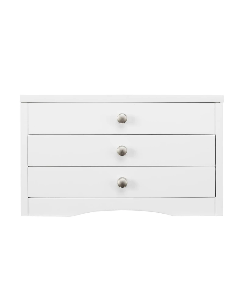 Pko Inc. Classic Lift Top White Jewelry Box