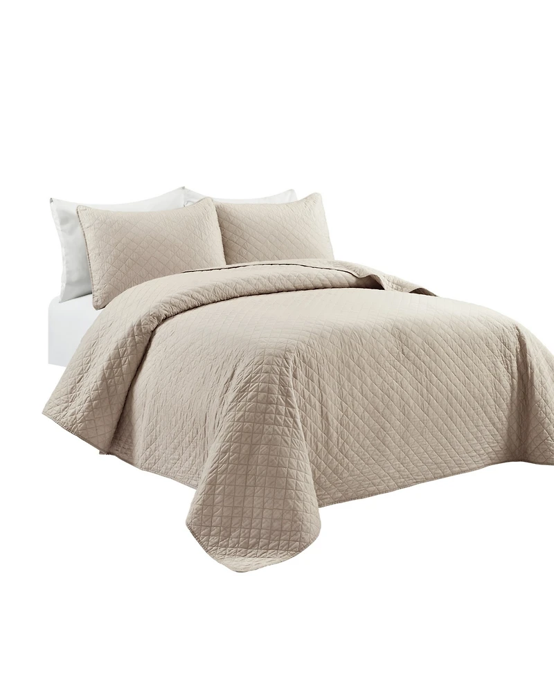 Lush Decor Ava Cotton 3 Piece Quilt Set, Full/Queen