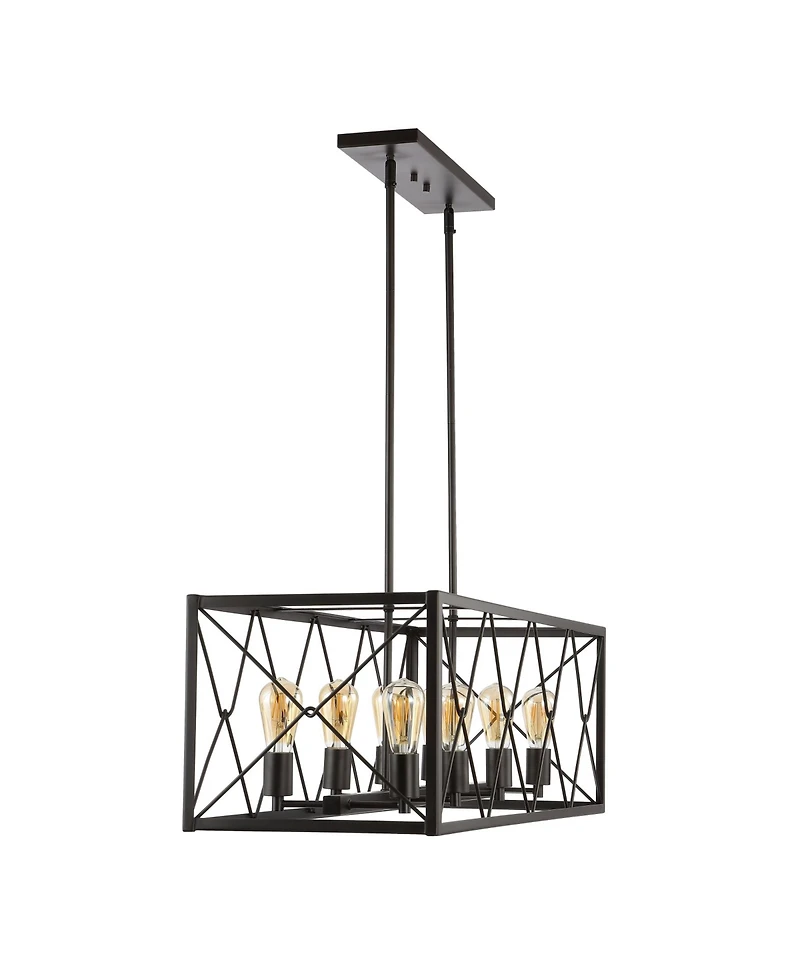 Galax 8-Light Adjustable Iron Farmhouse Industrial Led Dimmable Pendant