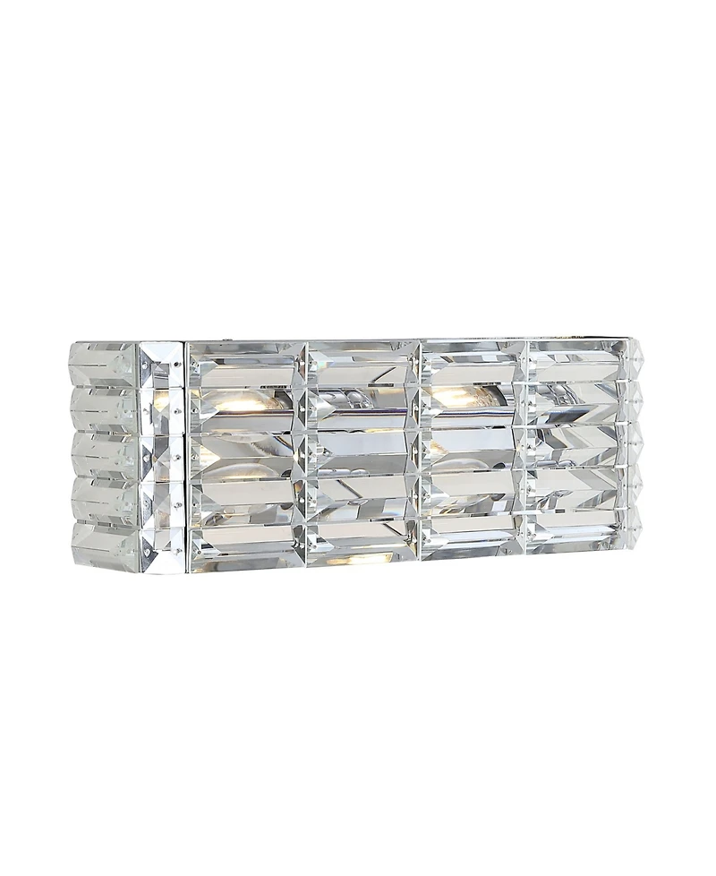 Evelyn Crystal Rectangle 2-Light Glam Modern Led Vanity Light