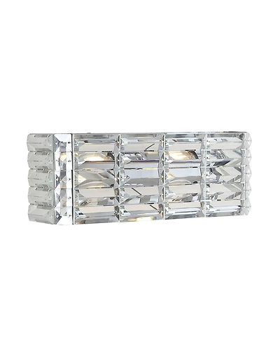 Evelyn Crystal Rectangle 2-Light Glam Modern Led Vanity Light