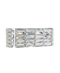 Evelyn Crystal Rectangle 2-Light Glam Modern Led Vanity Light