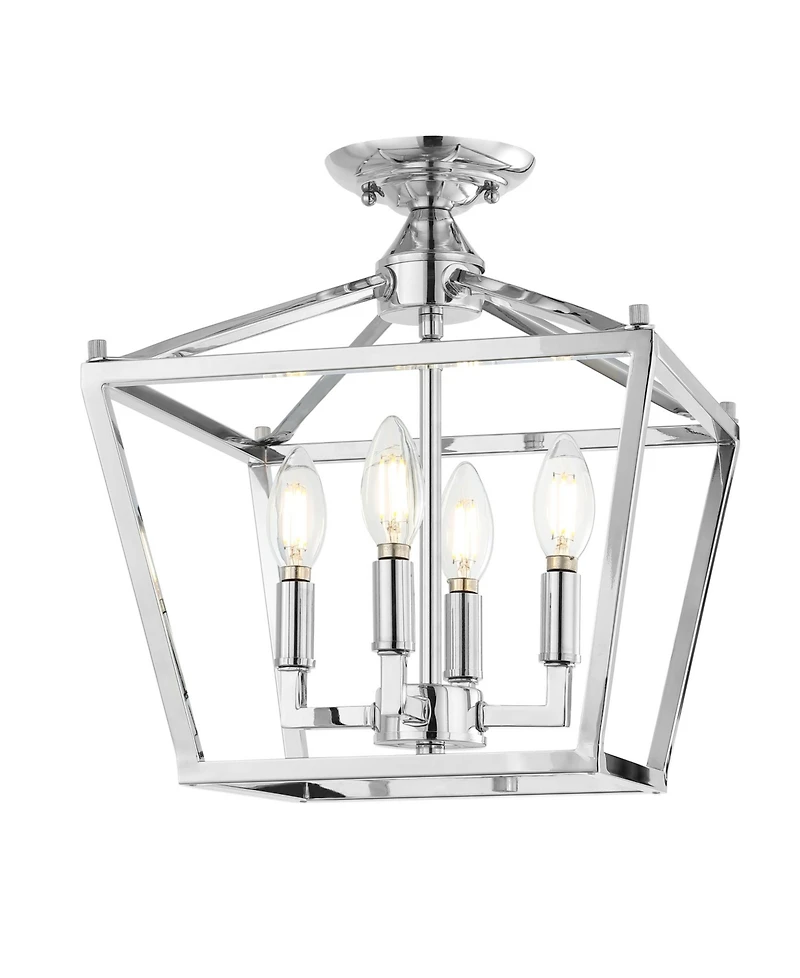 Plains Mini Lantern 4-Light Iron Modern Farmhouse Led Flush Mount