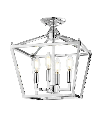 Plains Mini Lantern 4-Light Iron Modern Farmhouse Led Flush Mount