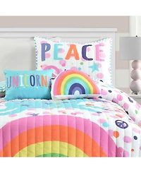 Lush Decor Kids Unicorn Rainbow 4-Pc. Quilt Set, Twin/Twin Xl