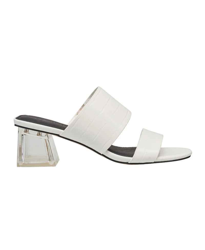 French Connection Women's Slide on Block Heel Sandals