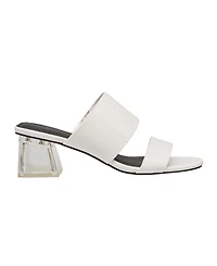 French Connection Women's Slide on Block Heel Sandals