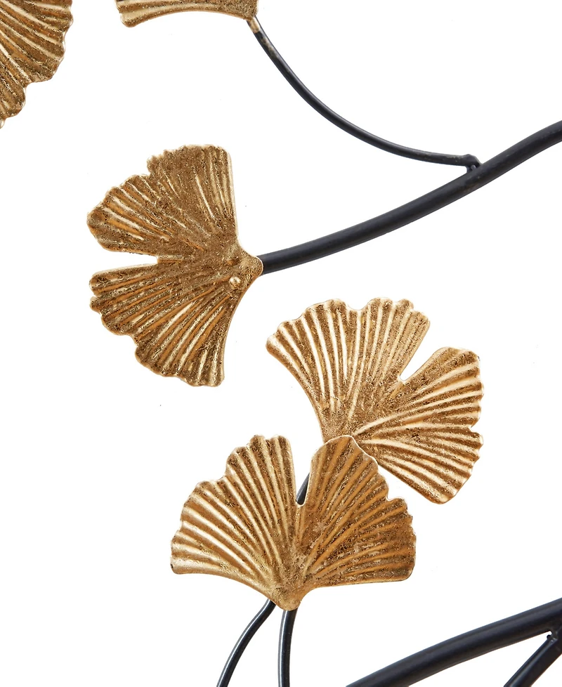 Madison Park Gold-Tone Gingko Leaves 3 Piece Metal Wall Decor Set, 14.6" x 35.4"