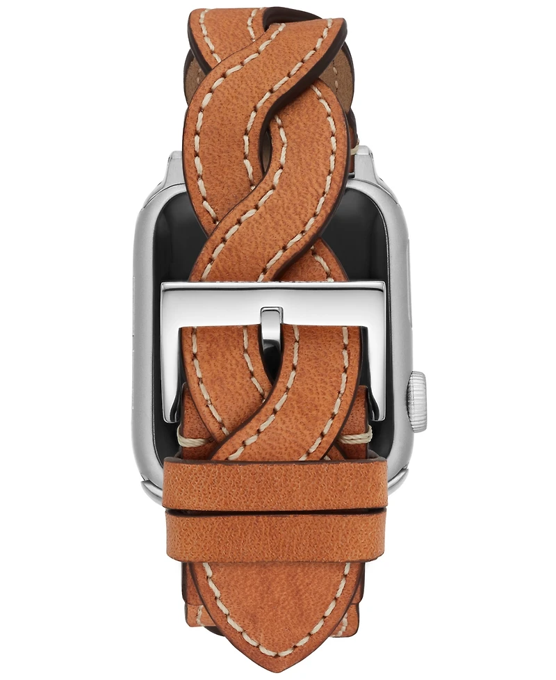 Tory Burch Women's Luggage Braided Leather Band for Apple Watch 38mm/40mm
