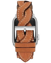 Tory Burch Women's Luggage Braided Leather Band for Apple Watch 38mm/40mm
