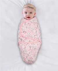 The Peanutshell Newborn Swaddles for Baby Girls, 3 Pack Set, Pink Floral Stars