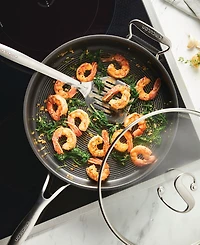 Circulon SteelShield C-Series Tri-Ply Clad Nonstick Saute Pan with Lid and Helper Handle, 5-Quart, Silver