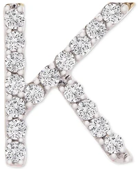 Wrapped Diamond Initial Single Stud Earring (1/20 ct. t.w.) in 14k Gold, Created for Macy's