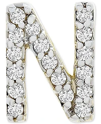 Wrapped Diamond Initial Single Stud Earring (1/20 ct. t.w.) in 14k Gold, Created for Macy's