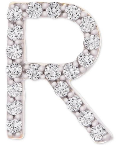 Wrapped Diamond Initial Single Stud Earring (1/20 ct. t.w.) in 14k Gold, Created for Macy's