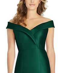 Alfred Sung Off-The-Shoulder Satin Gown