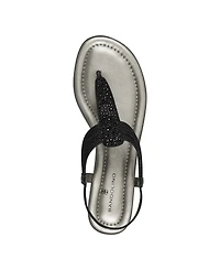 Bandolino Women's Kayte Embellished T Strap Flat Sandals
