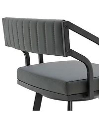 Scranton Swivel Modern Metal and Faux Leather Bar and Counter Stool