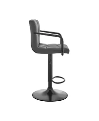 Laurant Adjustable Faux Leather Swivel Bar Stool